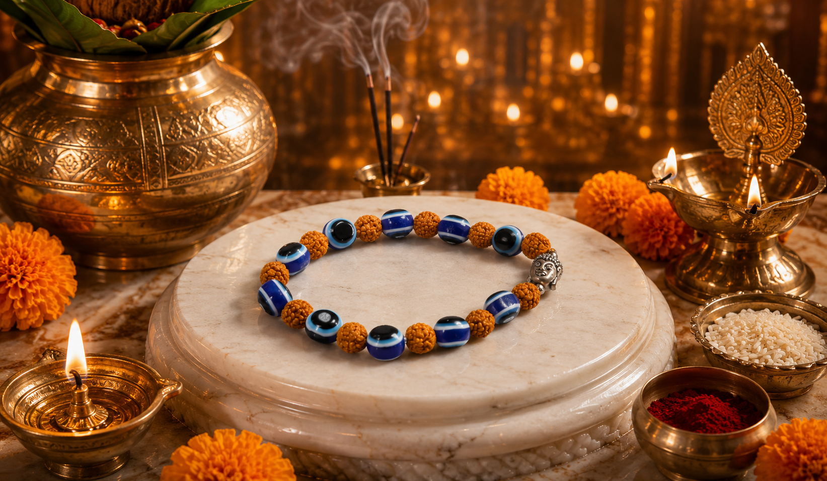 Rudraksha and Evil Eye Bracelet
