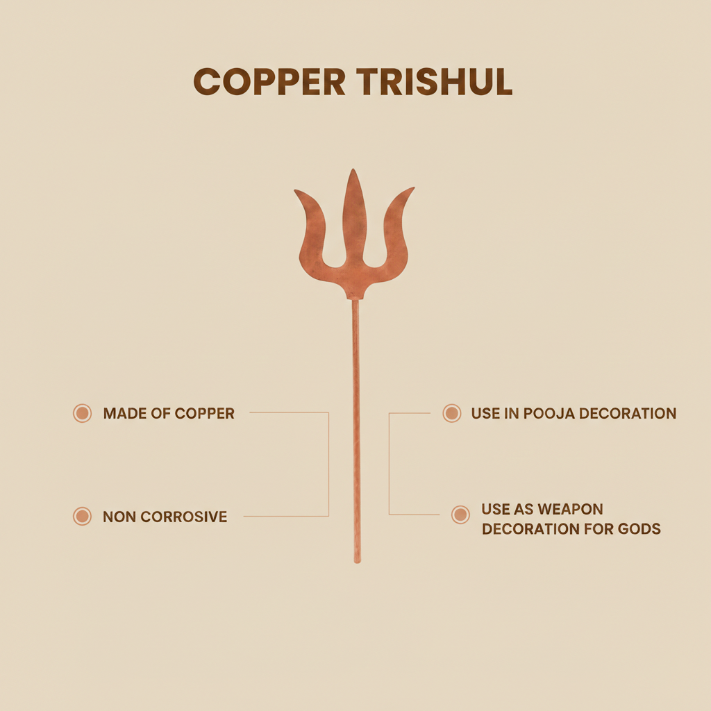 Pure Copper Trishula