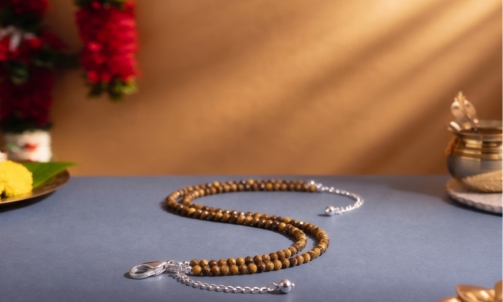Tiger's Eye Gemstone Anklet Pair