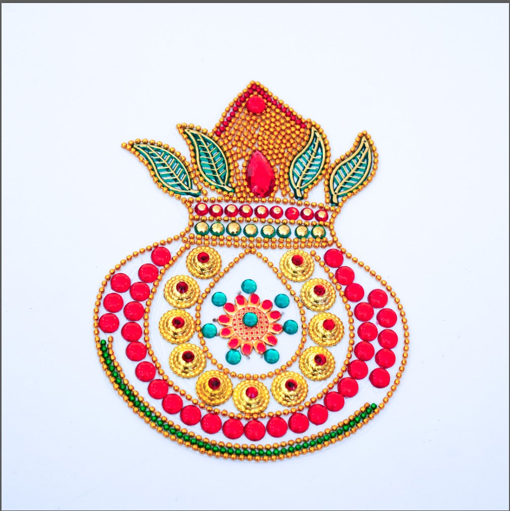 Handcrafted Kalash Rangoli Sticker