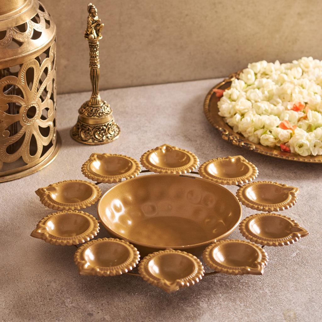 Brass Multi-Diya Deep Urli