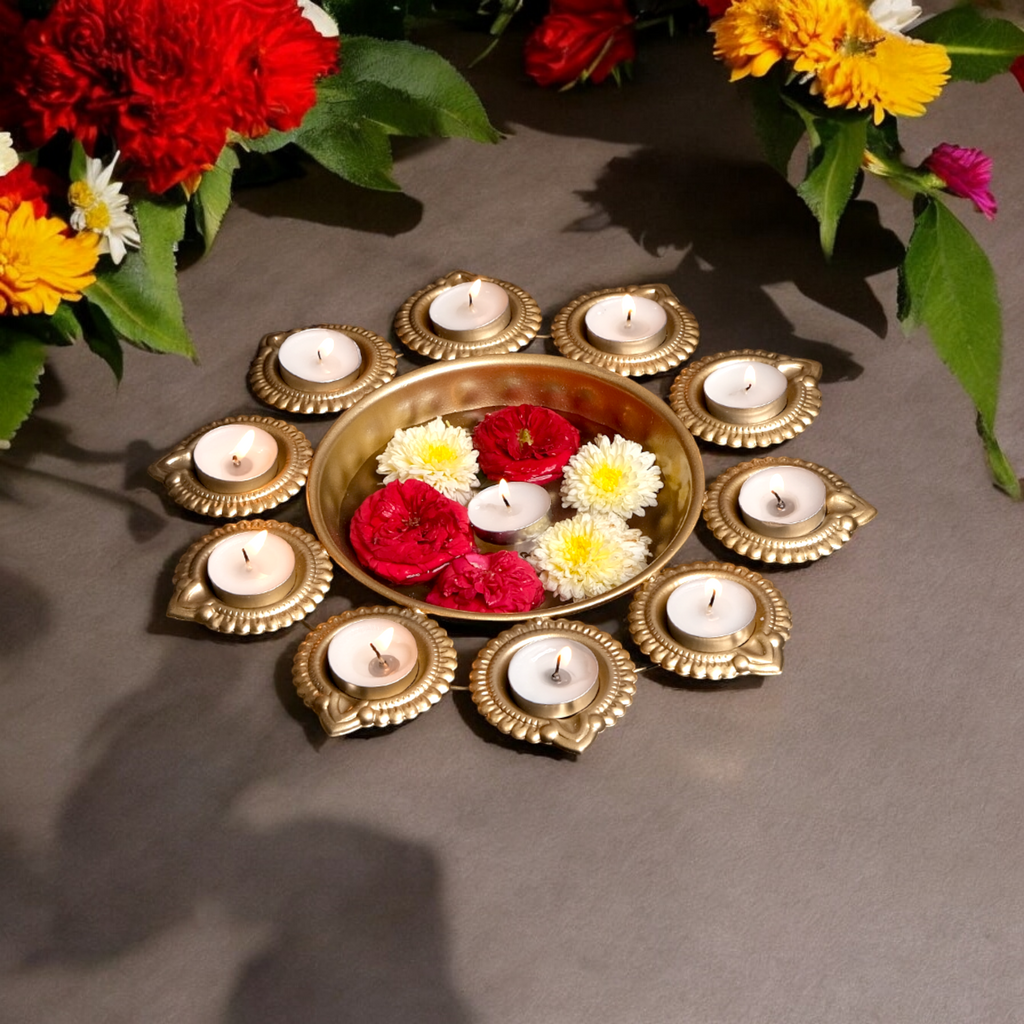 Brass Multi-Diya Deep Urli