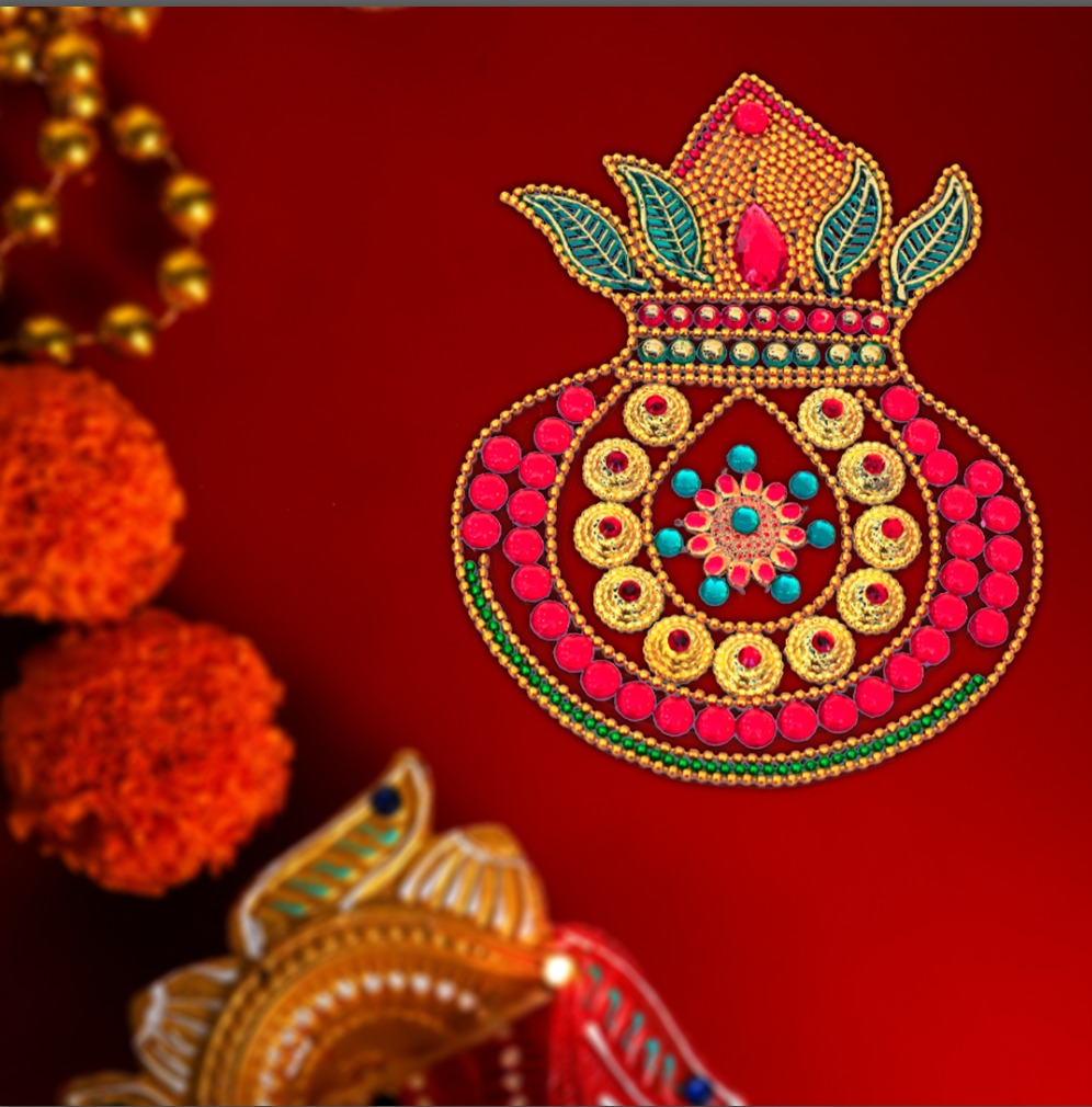Handcrafted Kalash Rangoli Sticker