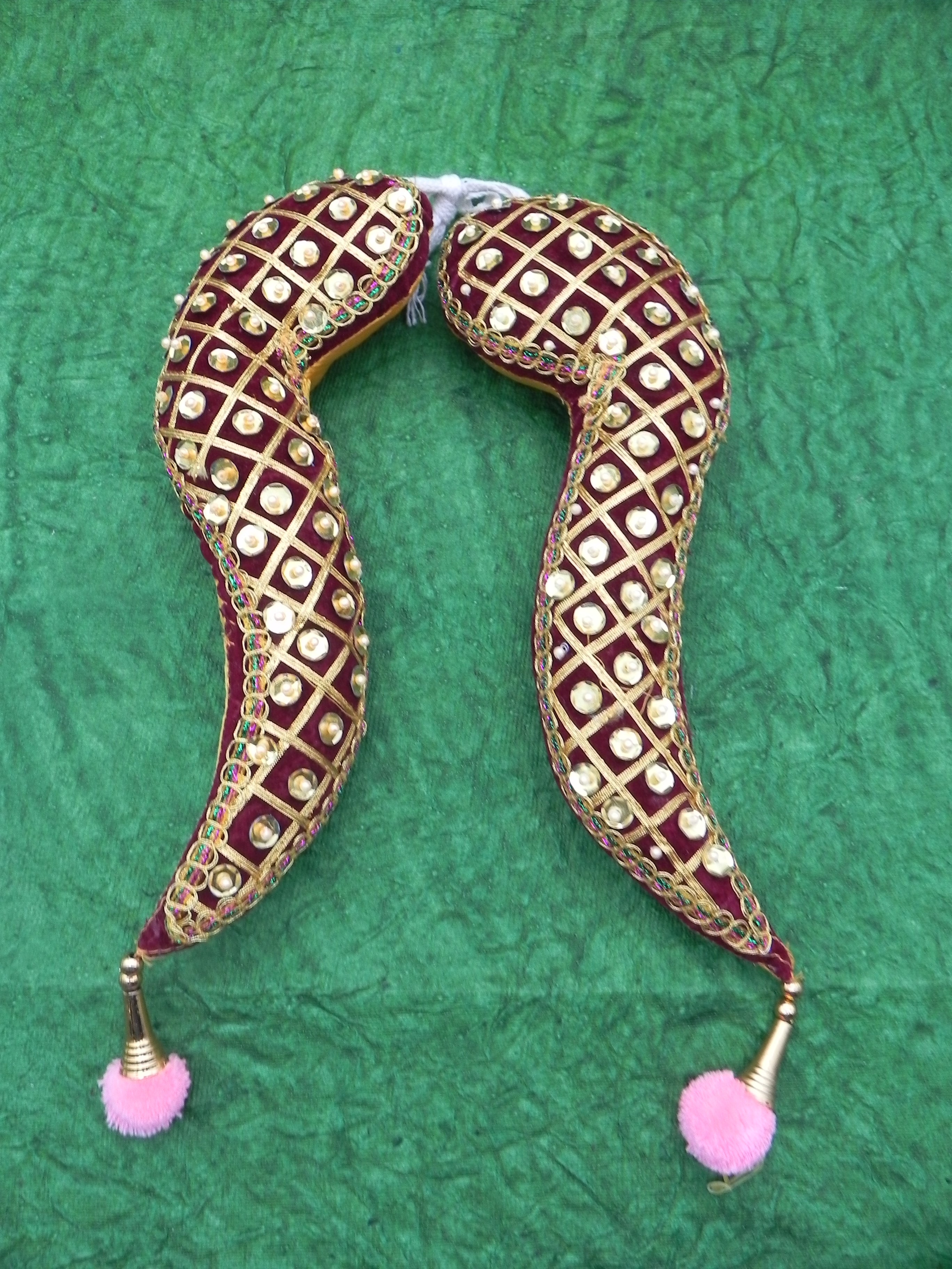 Grand Velvet Tomala Pair for Deity Altar Side Decoration - 18 Inch