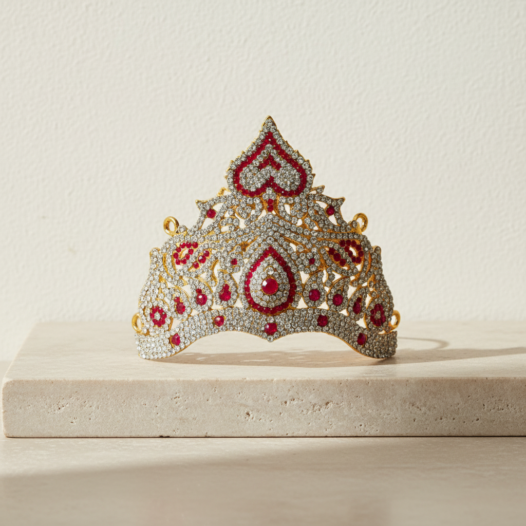 Stone Kirita - 4-Inch Traditional Deity Crown