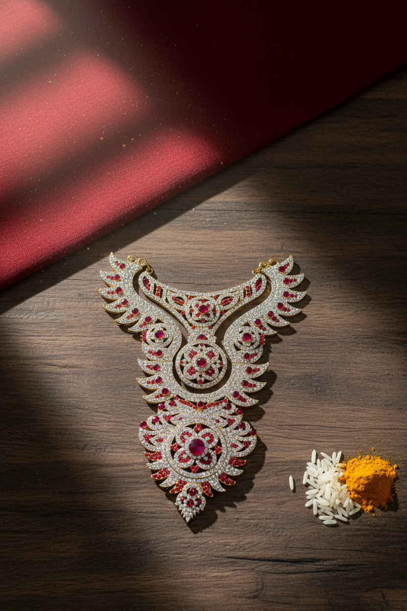 Stone Necklace Decoration for Deity Idols - 9 Inch