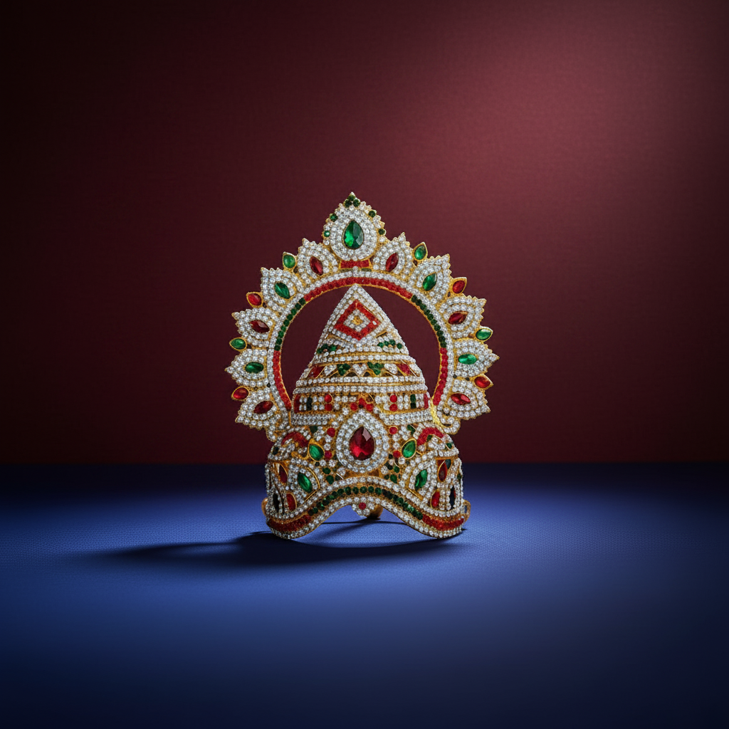 Stone Kirita With Arch - 7-Inch Traditional Deity Crown
