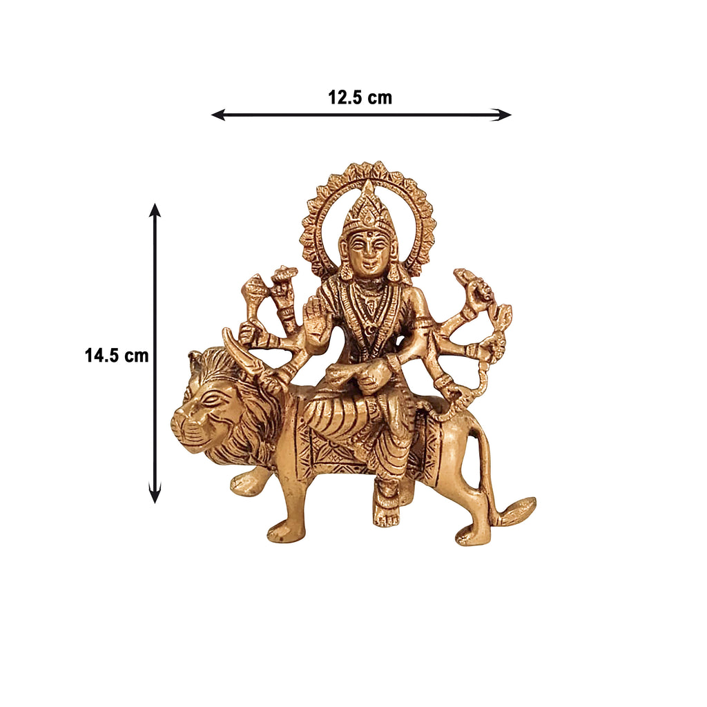 Brass Durga Idol on Lion