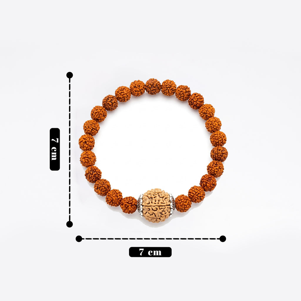Rudraksha Bracelet with Silver Toned