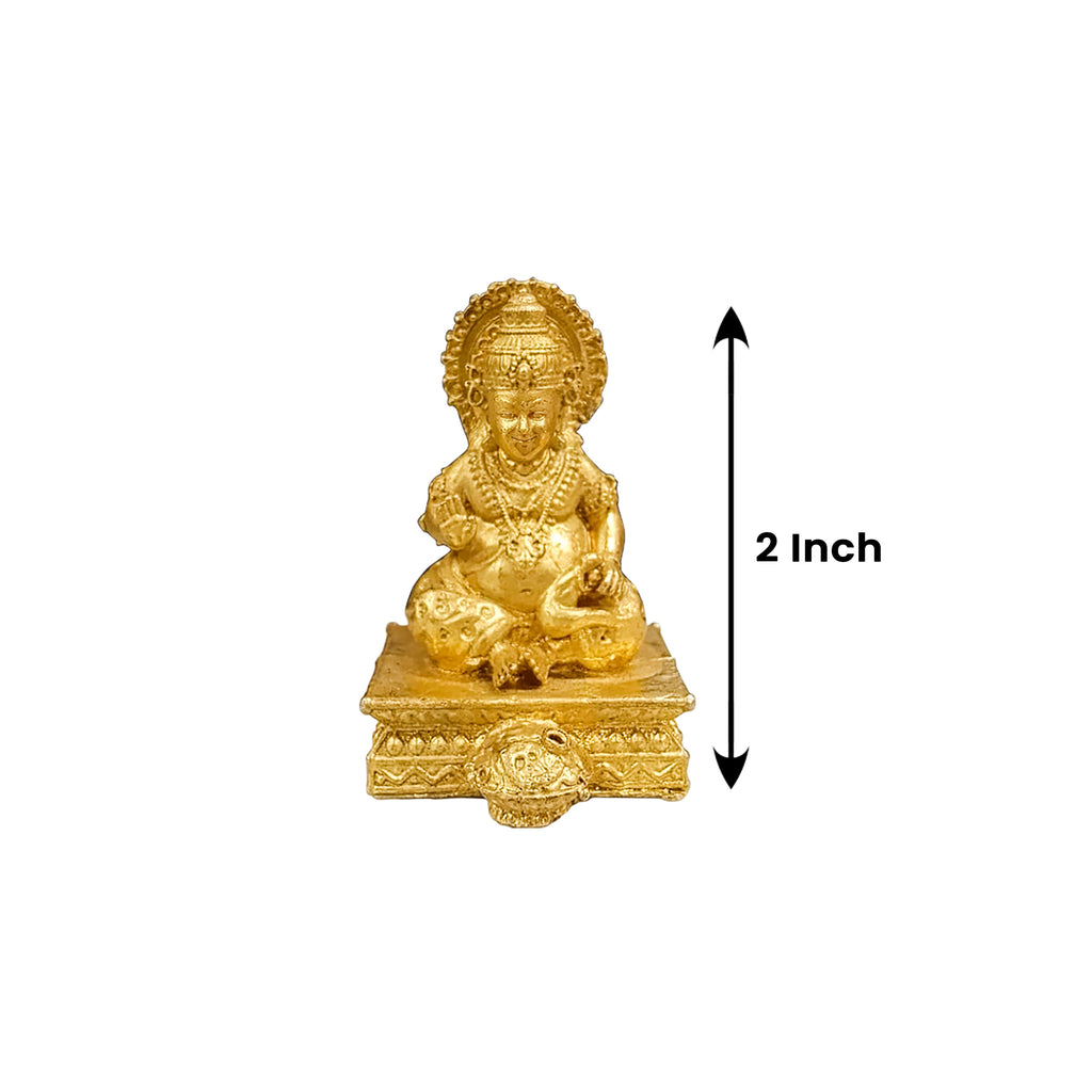 Brass Kubera Idol on Square Pedestal