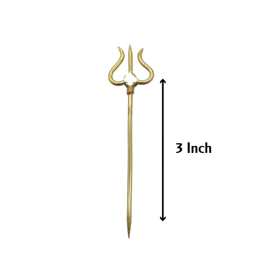 Premium Gold-Plated Trishul for Pooja