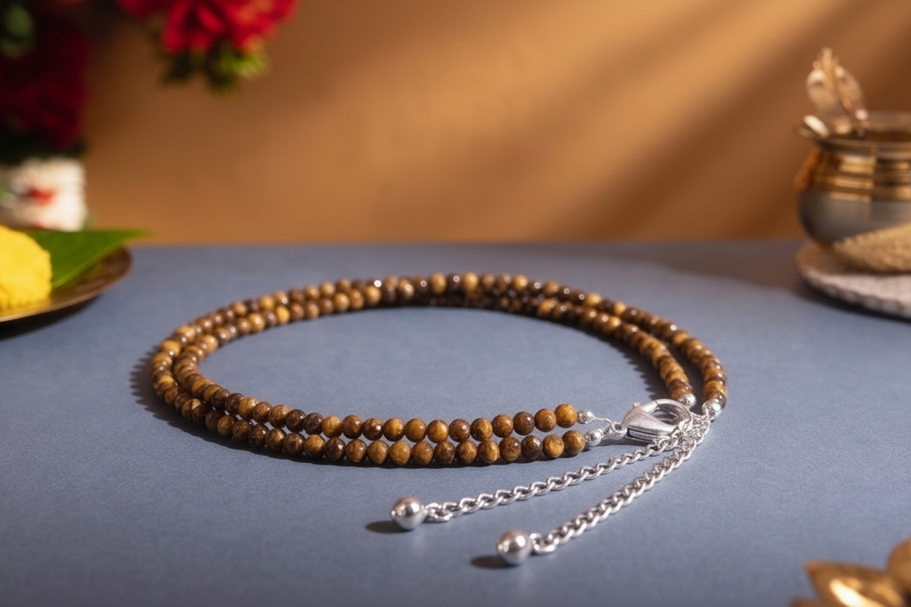 Tiger's Eye Gemstone Anklet Pair