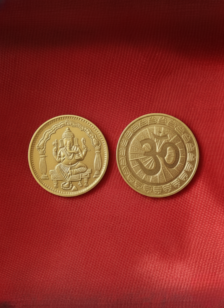 5 Brass Coin for Pooja By Svasti