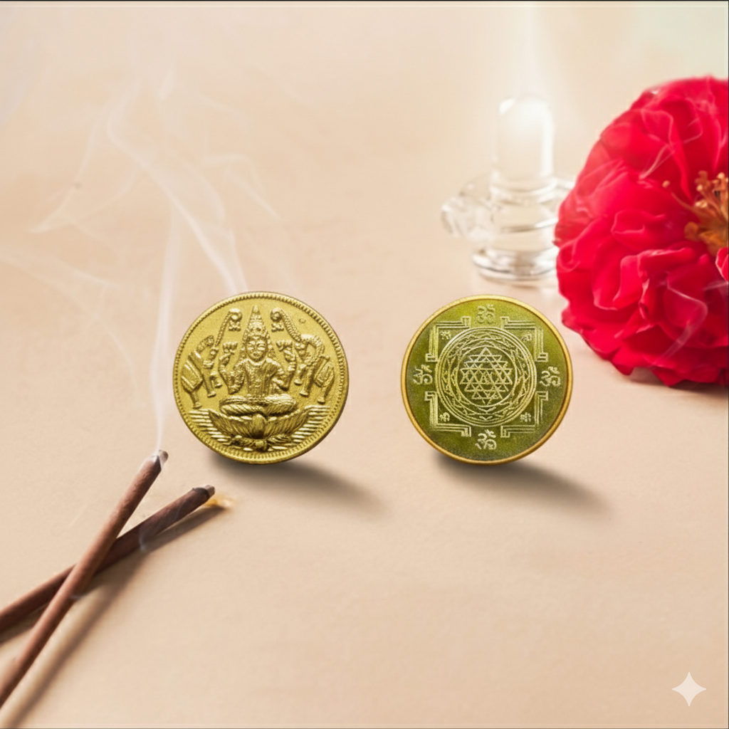 Sacred Pooja Coir Yantra Coins – Set of 10 (2.5 cm)