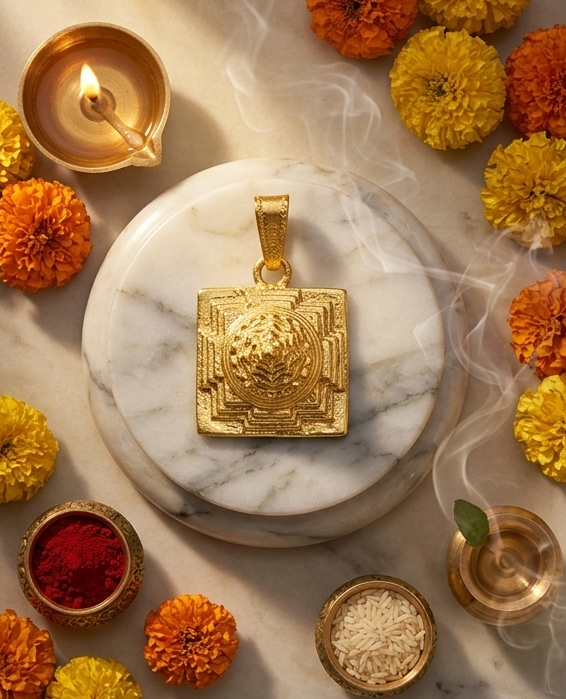 Premium Brass Sri Chakra Dollar (Pendant)