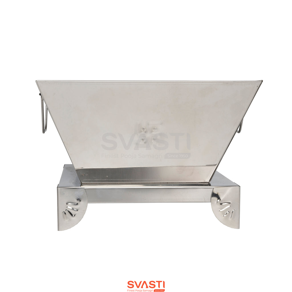 Metallic product with 'SVASTI' branding on a white background