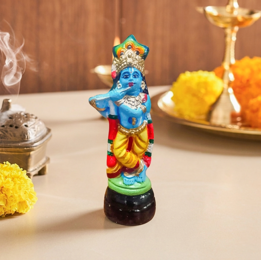 Clay Krishna Doll for Janmashtami