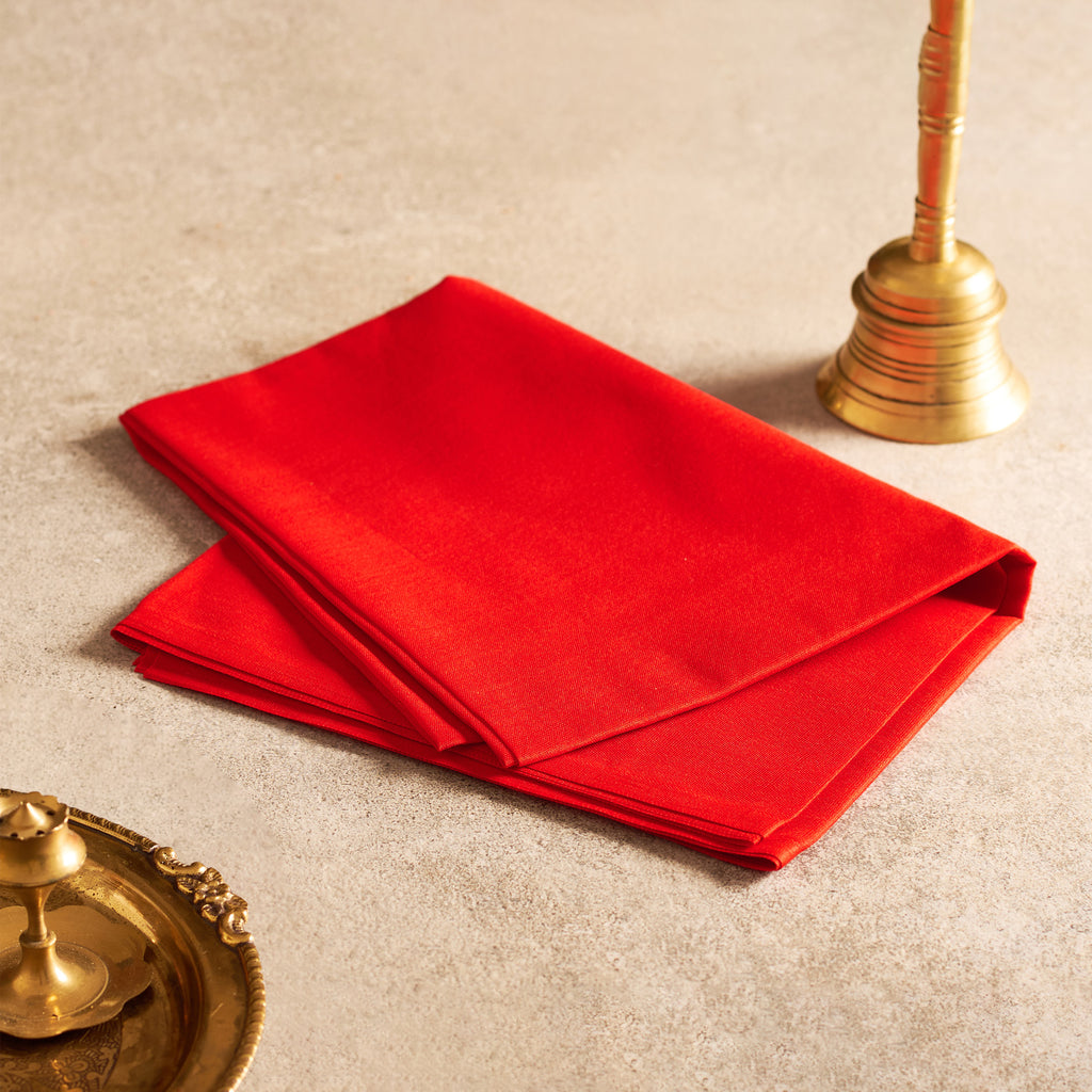 Pure Cotton Red Altar Cloth (100 x 55 cm, 1 pc)