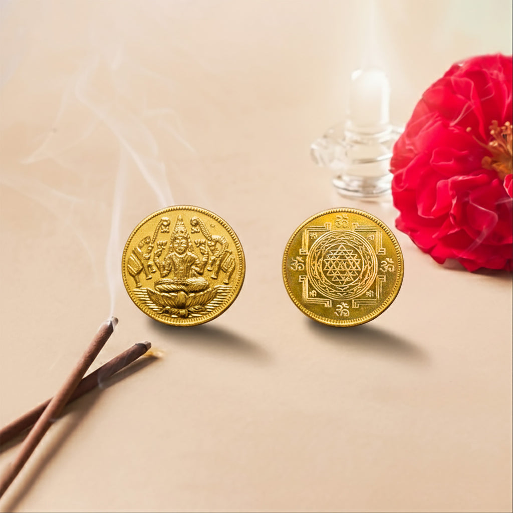 Brass Lakshmi Coin with Yantra