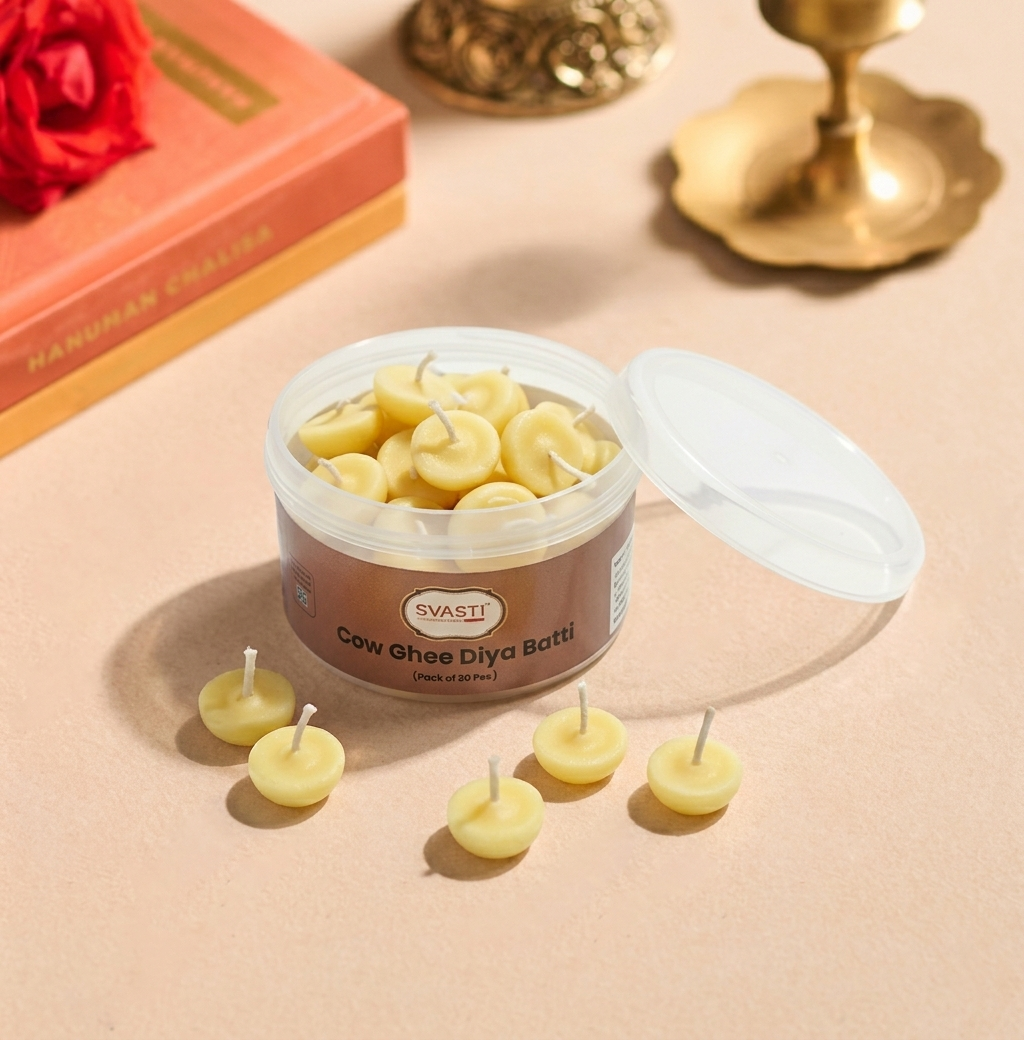 Cow Ghee Batti for Pooja (30 pcs box).