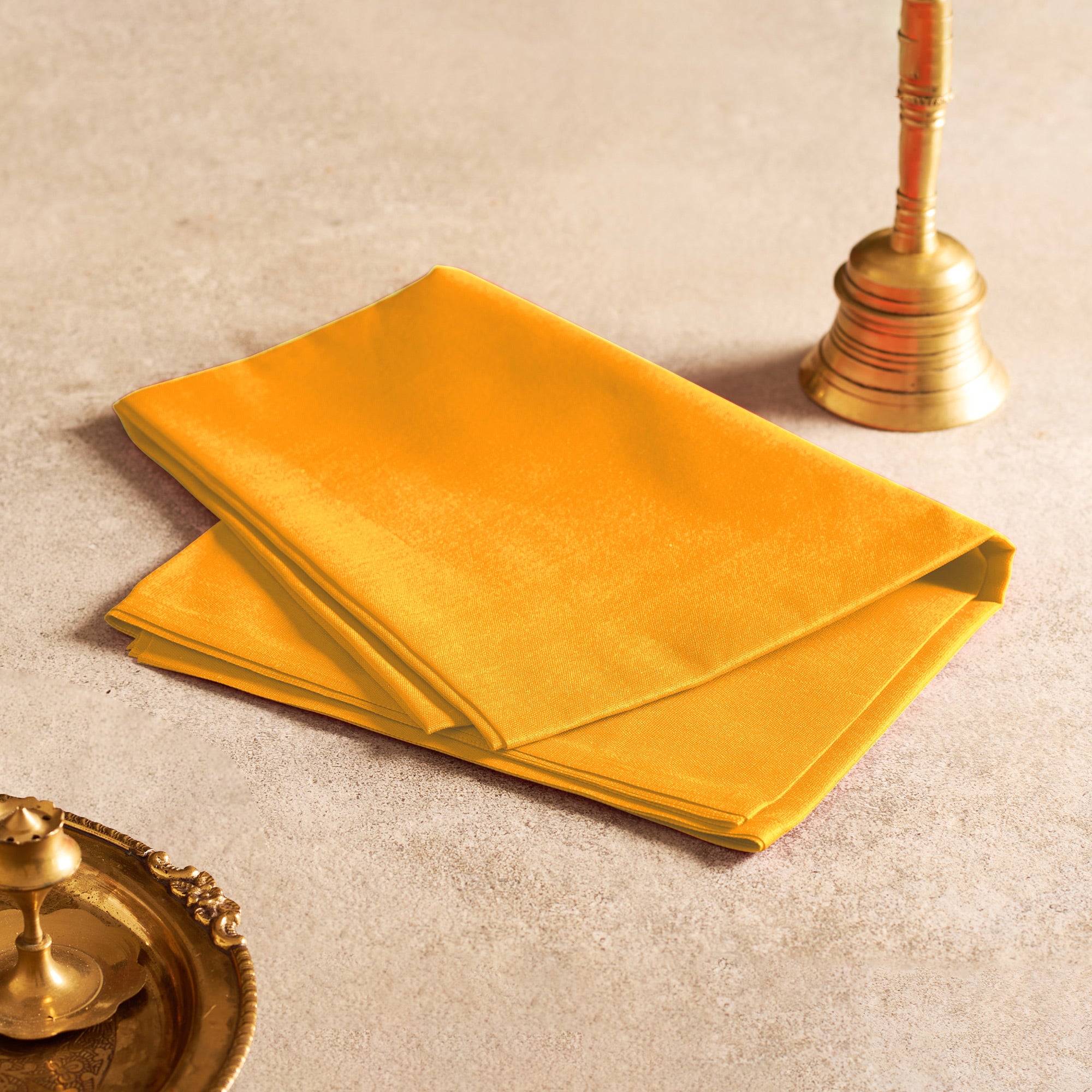 Cotton Yellow Puja Cloth -  120 x 80 cm