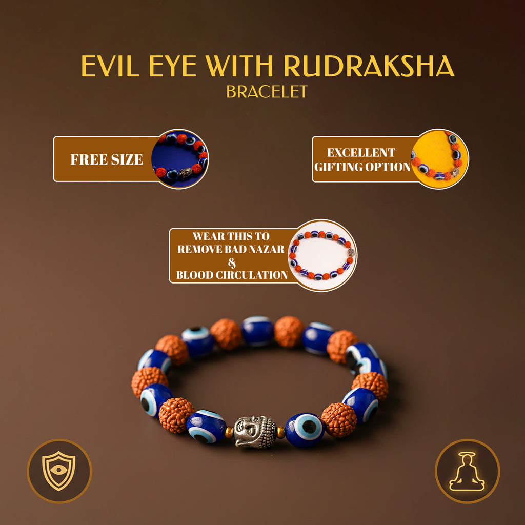Rudraksha and Evil Eye Bracelet