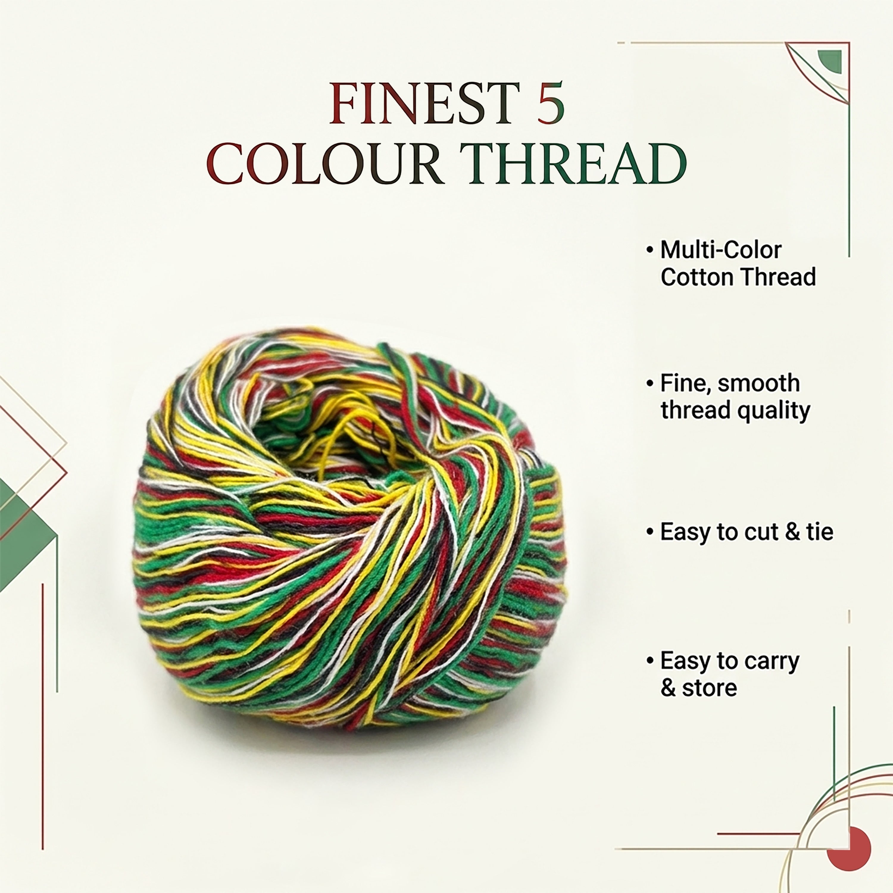 Panchavarna Nool - Finest 5 Colour Thread for Pooja