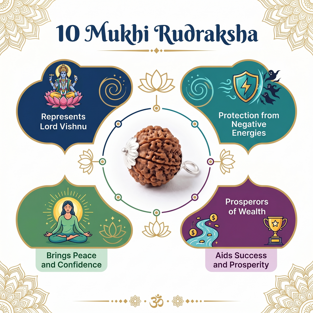 Certified 10 Mukhi Rudraksha Bead.