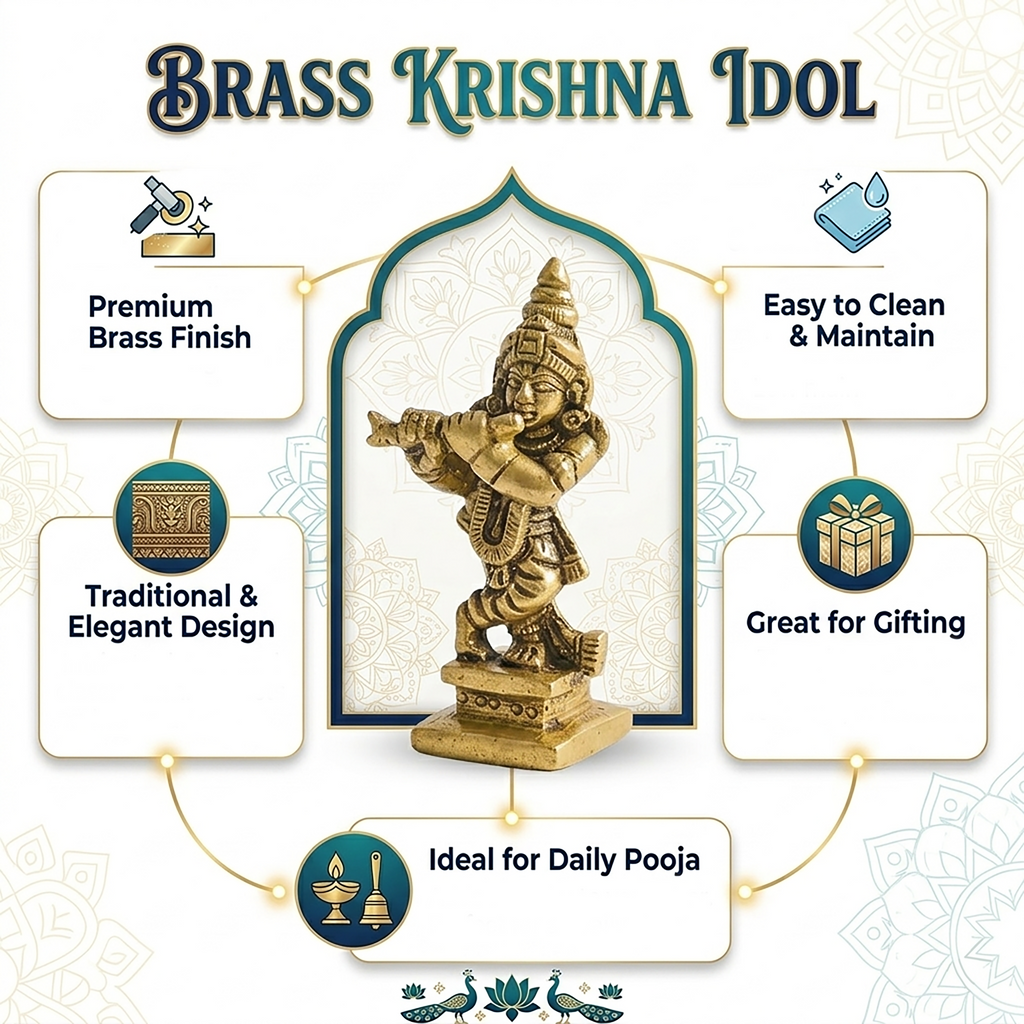 Brass Krishna Idol