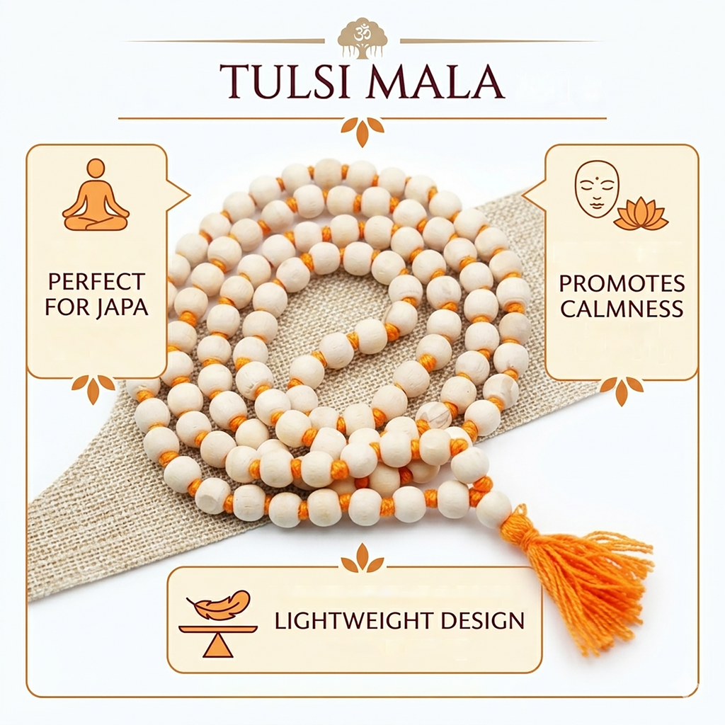 Authentic Tulasi Mala for Japa and Meditation – 108 Beads