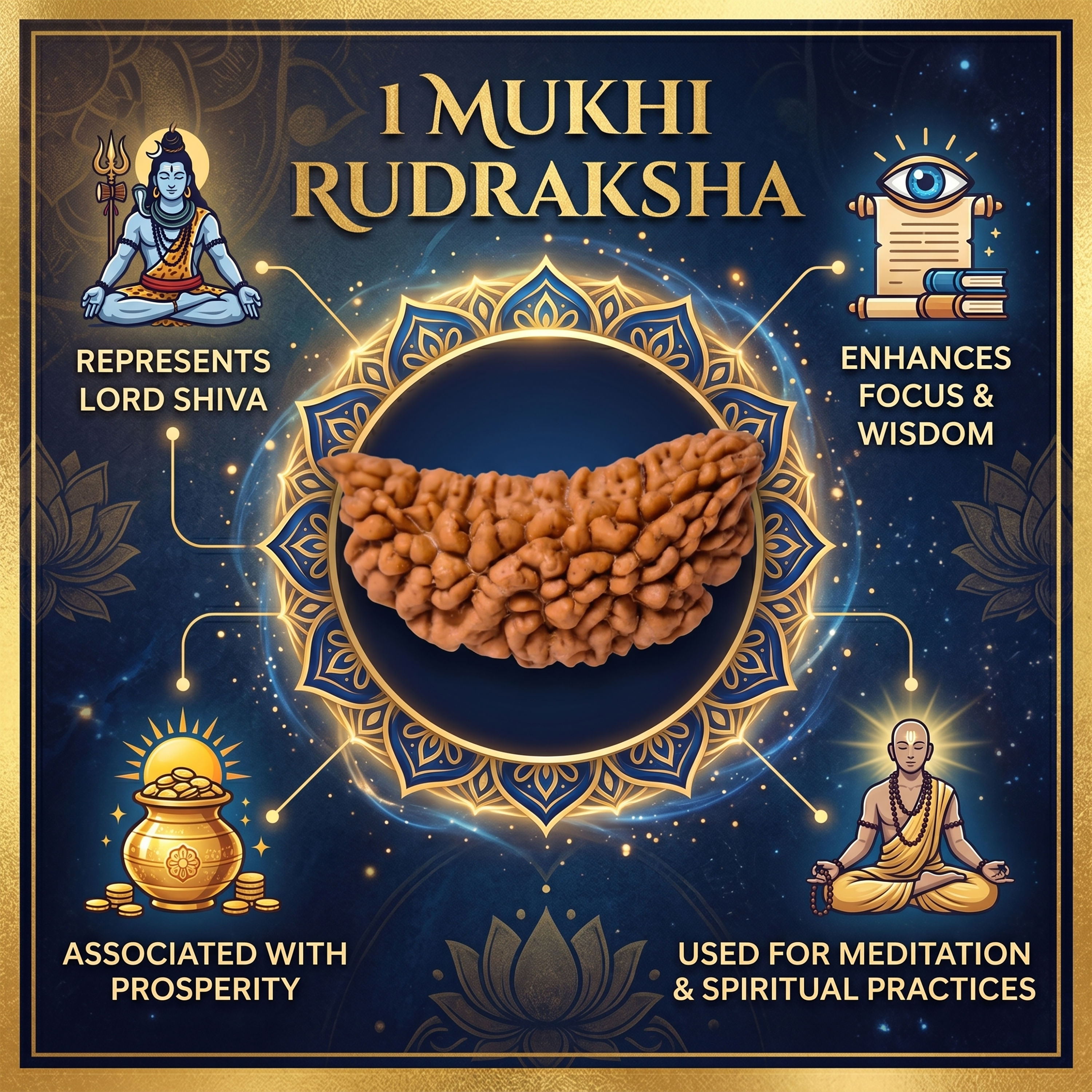 1 Mukhi Rudraksha Bead