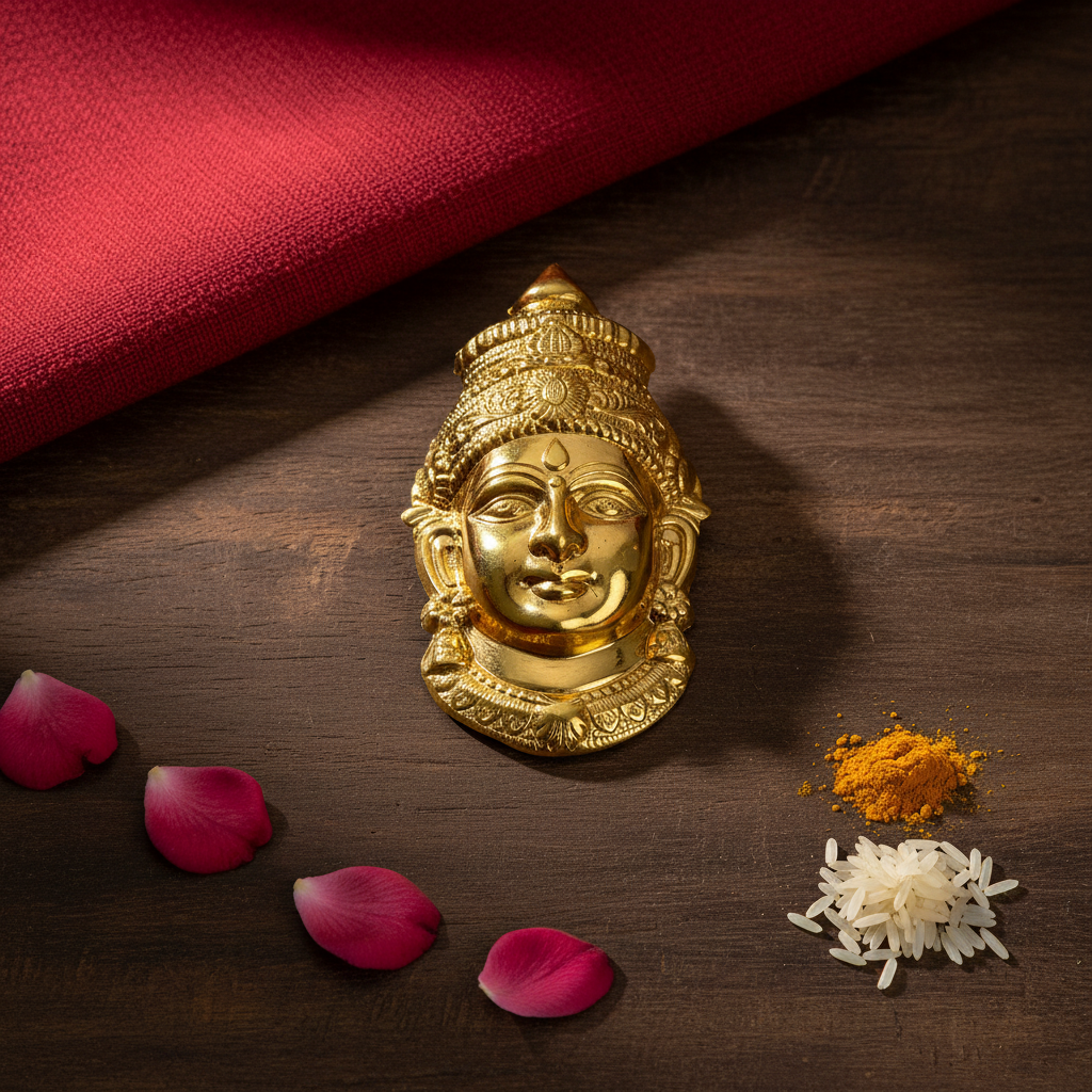 Brass Lakshmi Face for Varamahalakshmi Pooja