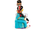 Decorated Lakshmi Idol in Traditional Turquoise Silk Saree