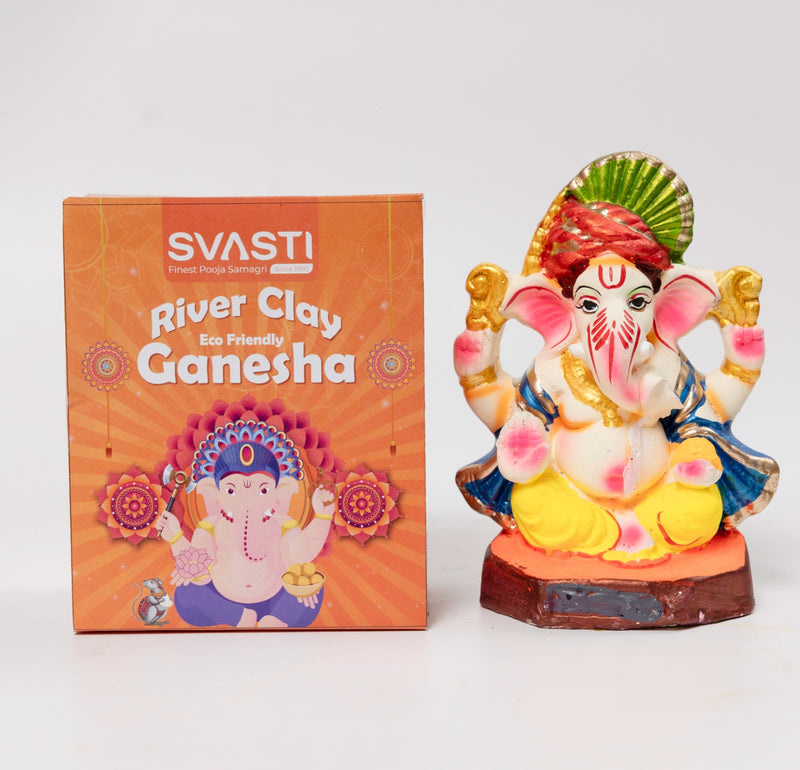 RIVER CLAY PAGADI GANESHA COLOUR 6 INCH