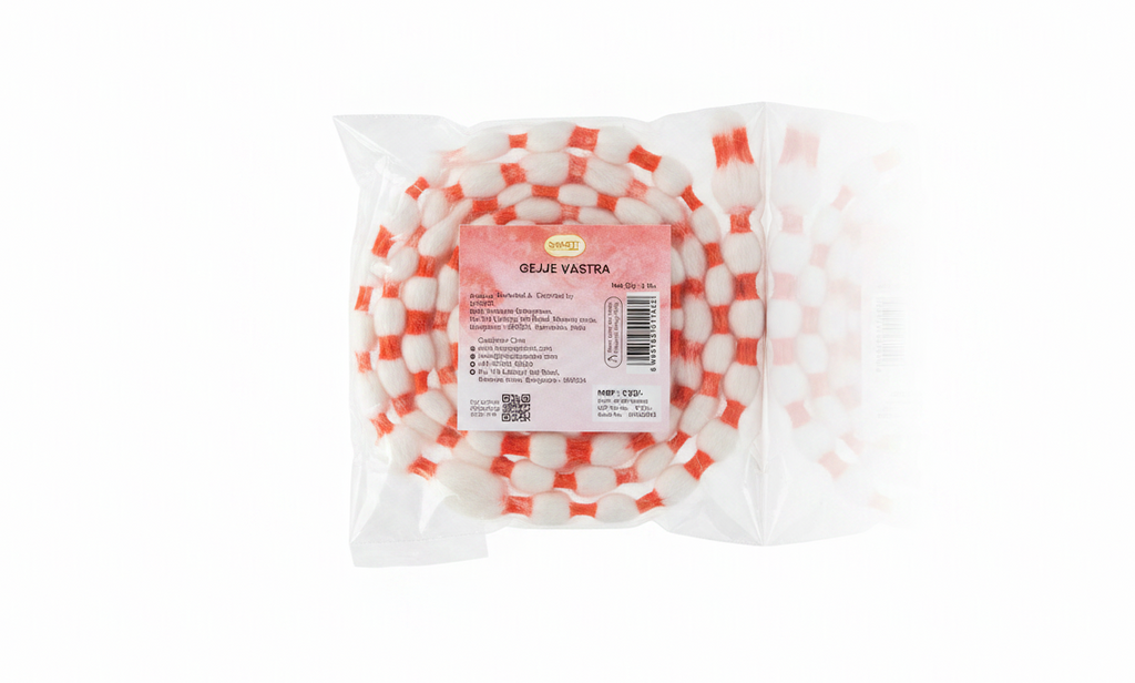 Packaged product with a clear label on a dark surface