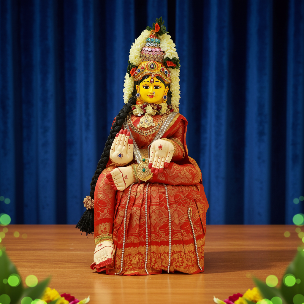 Lakshmi Devi Idol with Face – Full Traditional Pooja Statue (27-Inch).