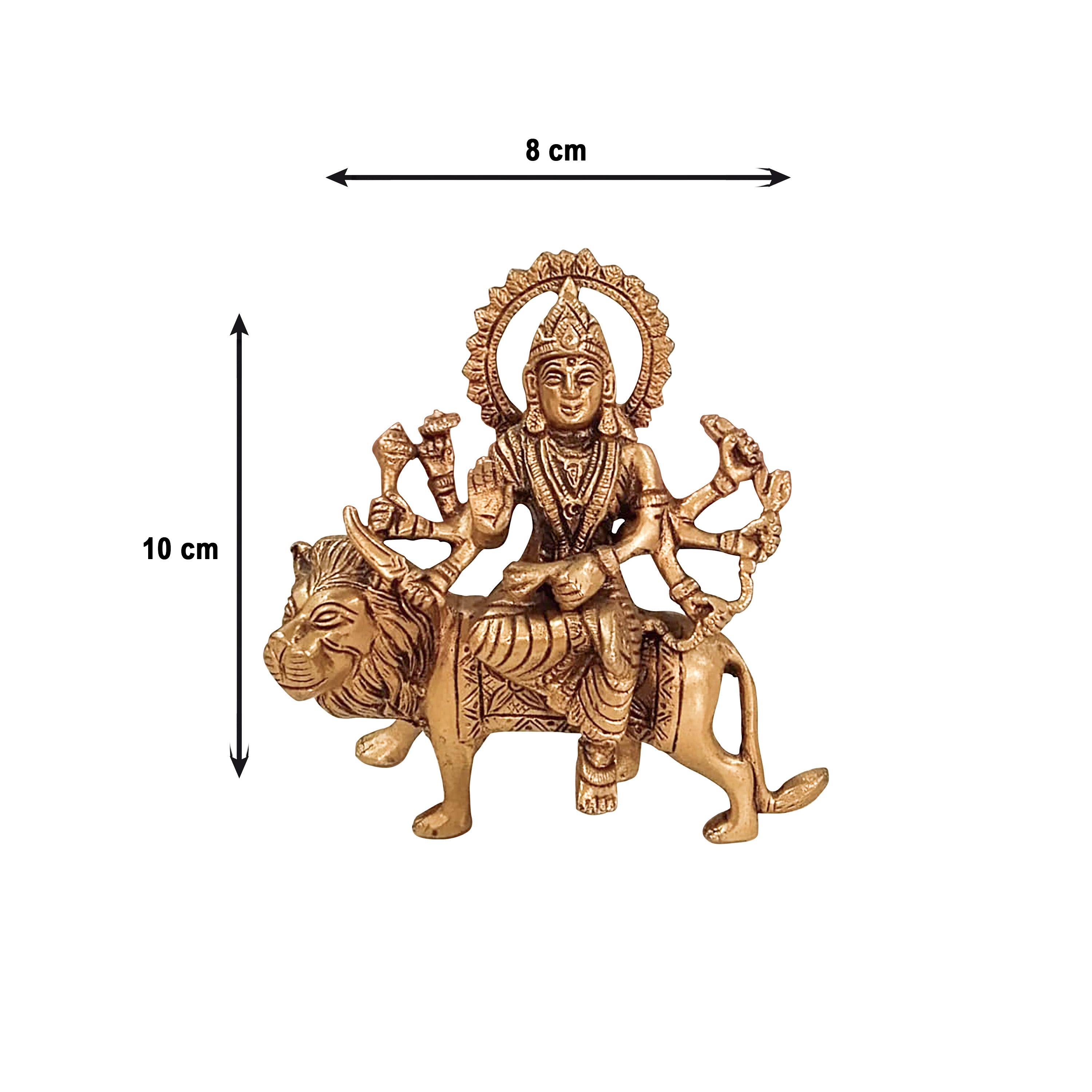 Brass Durga Idol on Lion
