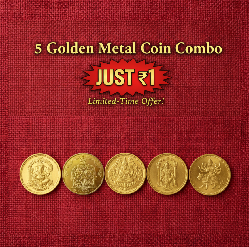 5 Brass Coin for Pooja By Svasti