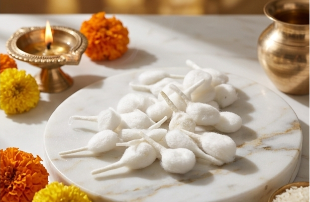 Pure Cotton Wicks (Budde Bathi) – 100g Premium Pack