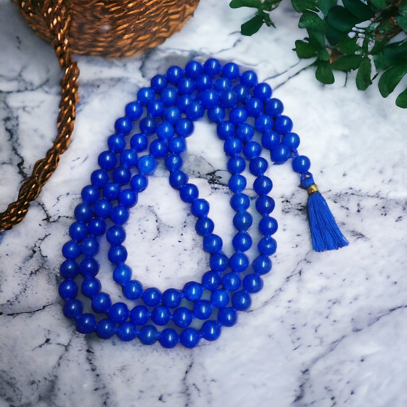 Blue Hakik Mala (8mm)