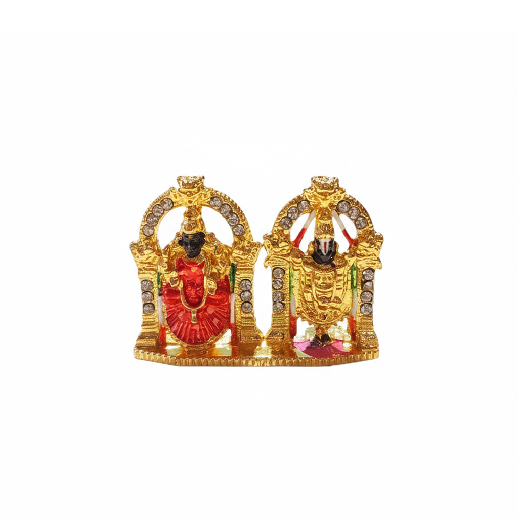 Golden Lakshmi Balaji Car Dashboard Idol