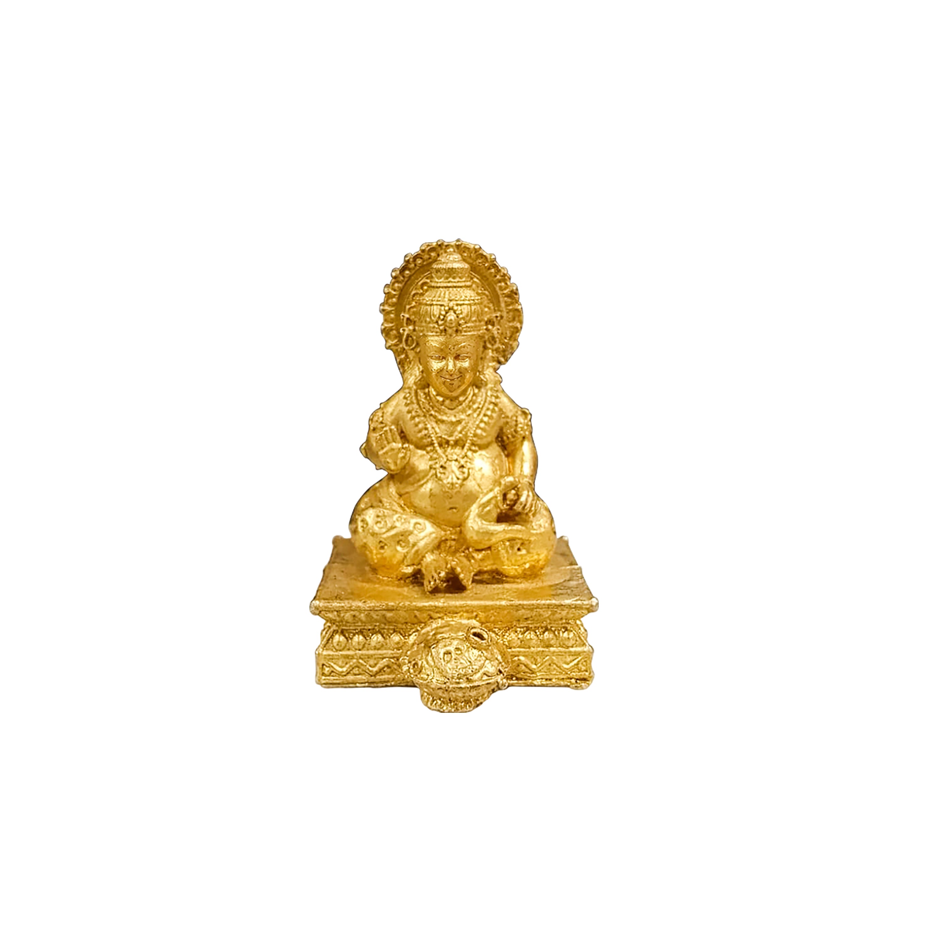 Brass Kubera Idol on Square Pedestal