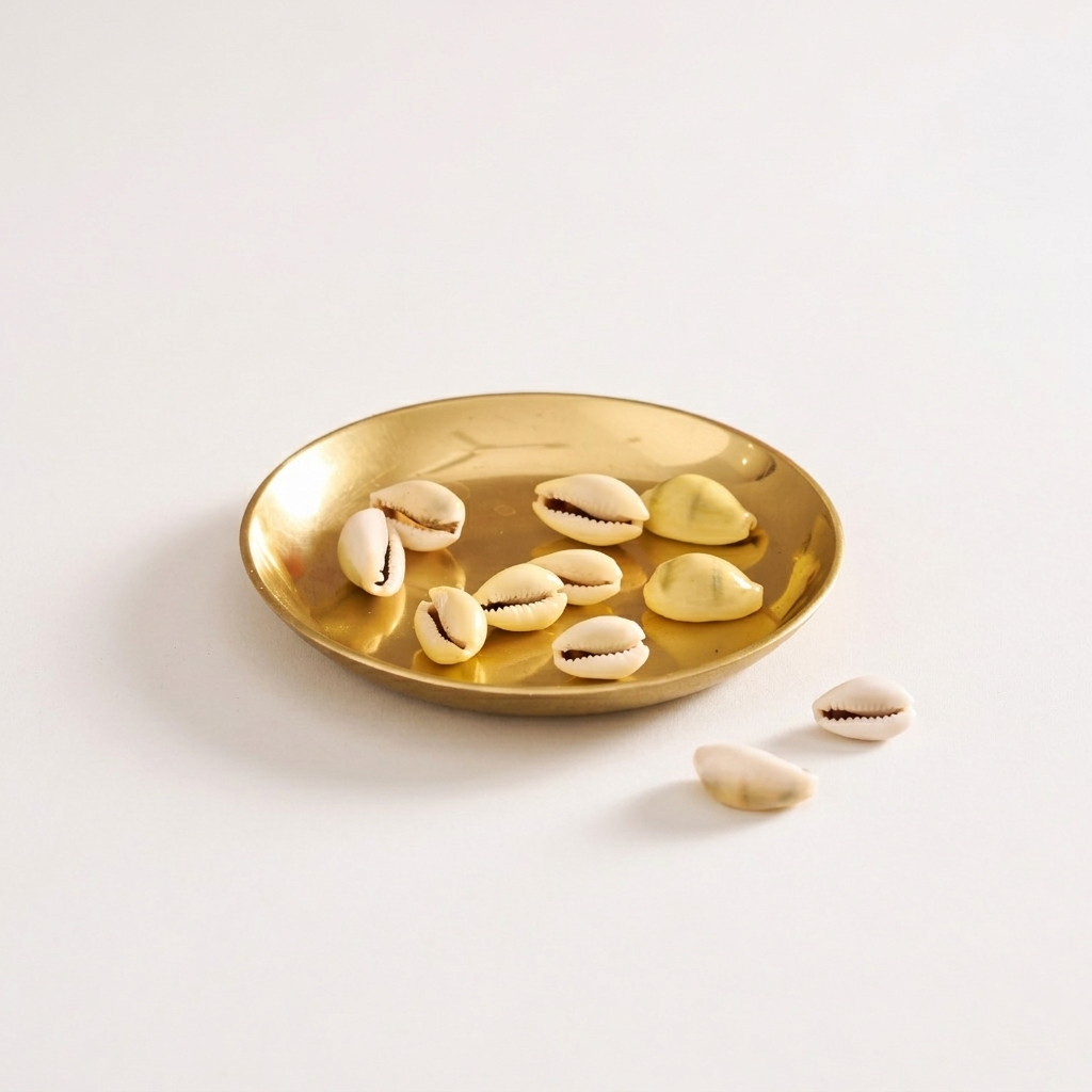 Yellow Cowdy Shells Set for Lakshmi Puja ( Pack of 9 Pcs).