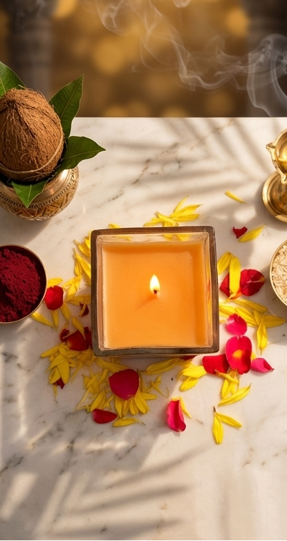 Elegant Glass Diya for Pooja