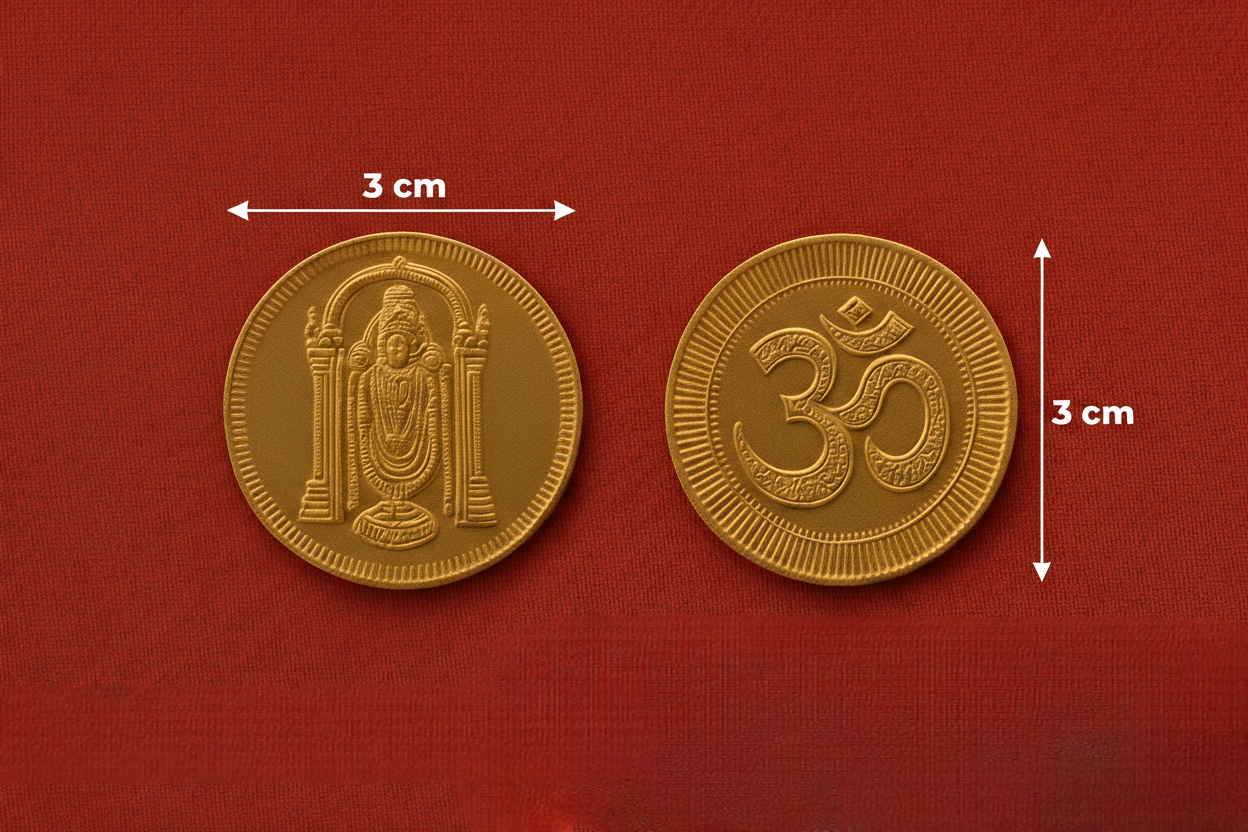 5 Brass Coin for Pooja By Svasti