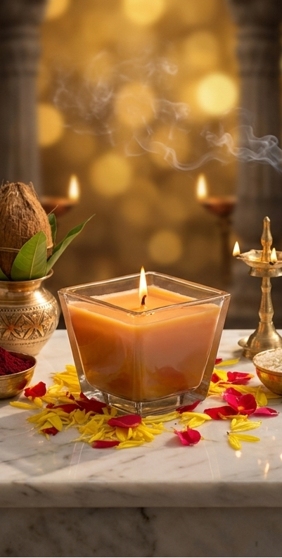 Elegant Glass Diya for Pooja
