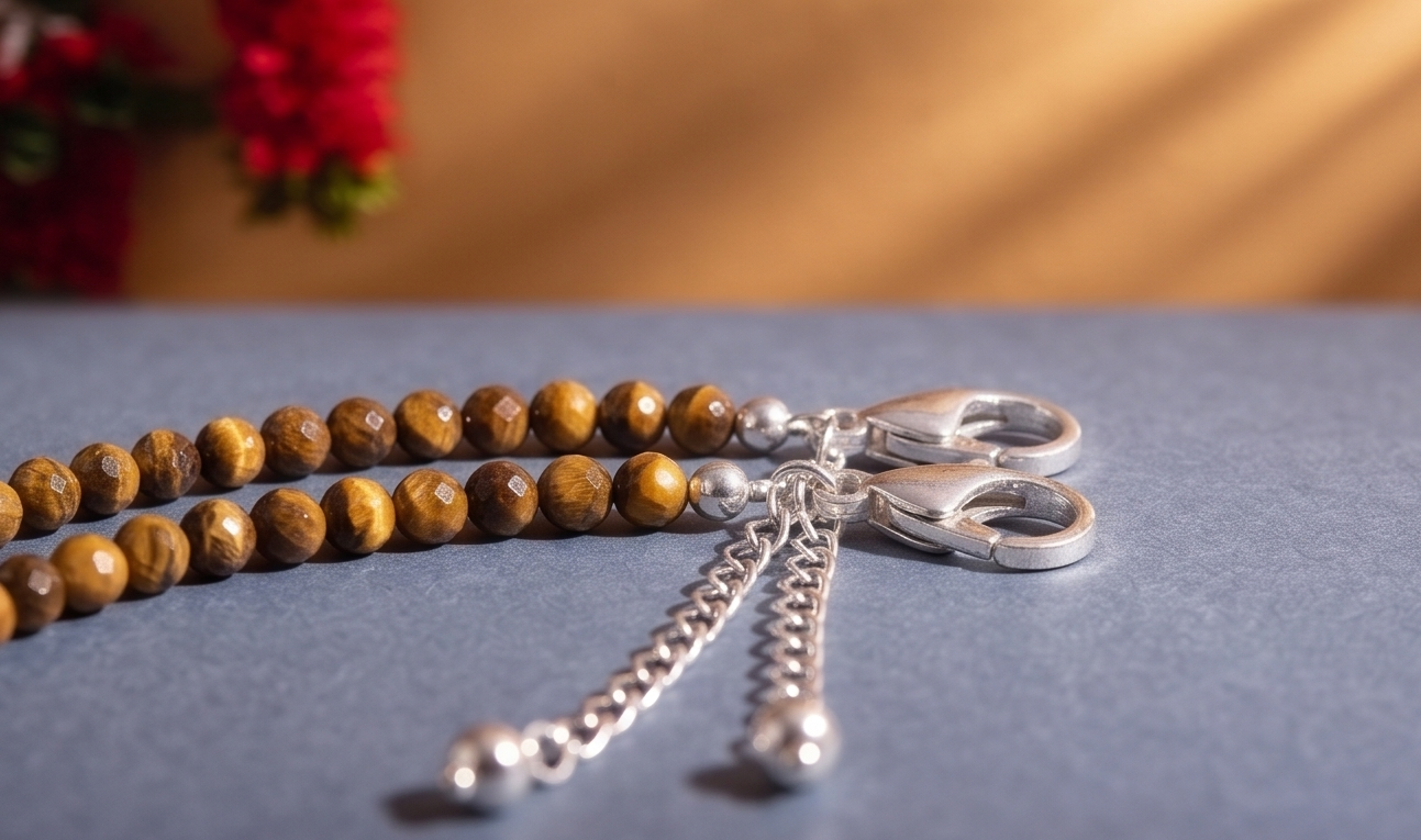 Tiger's Eye Gemstone Anklet Pair