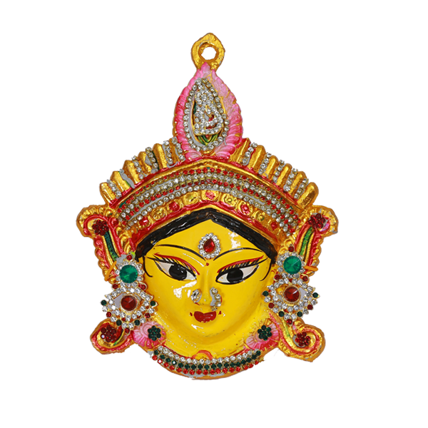 Kali Mata Face with Stone Decoration