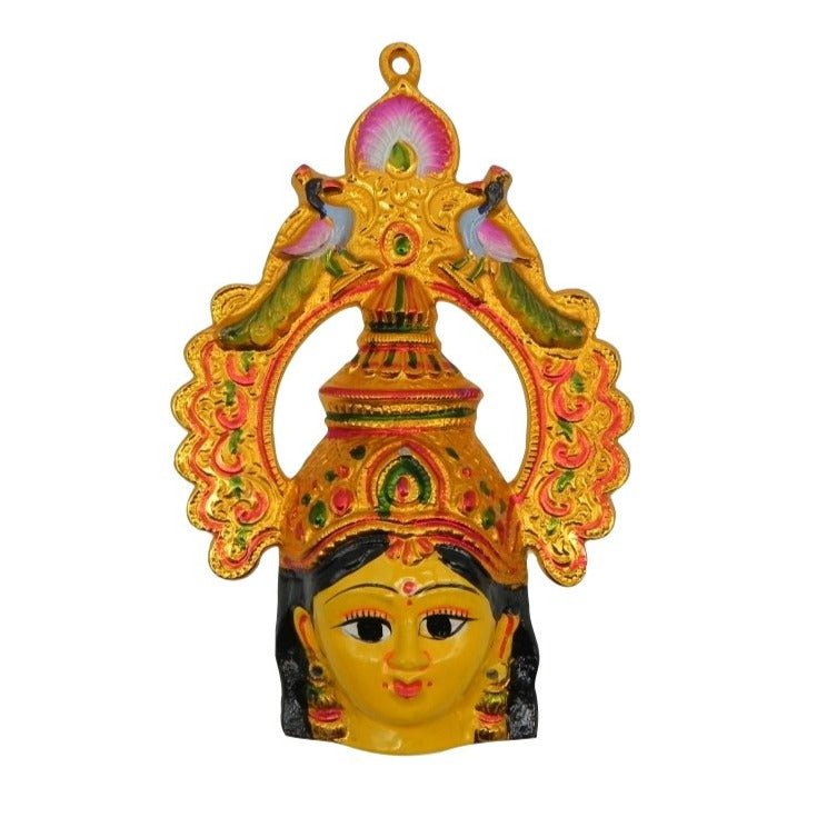 Lakshmi Face with Stone for Pooja Decoration Face / Plain with Mor Mukut