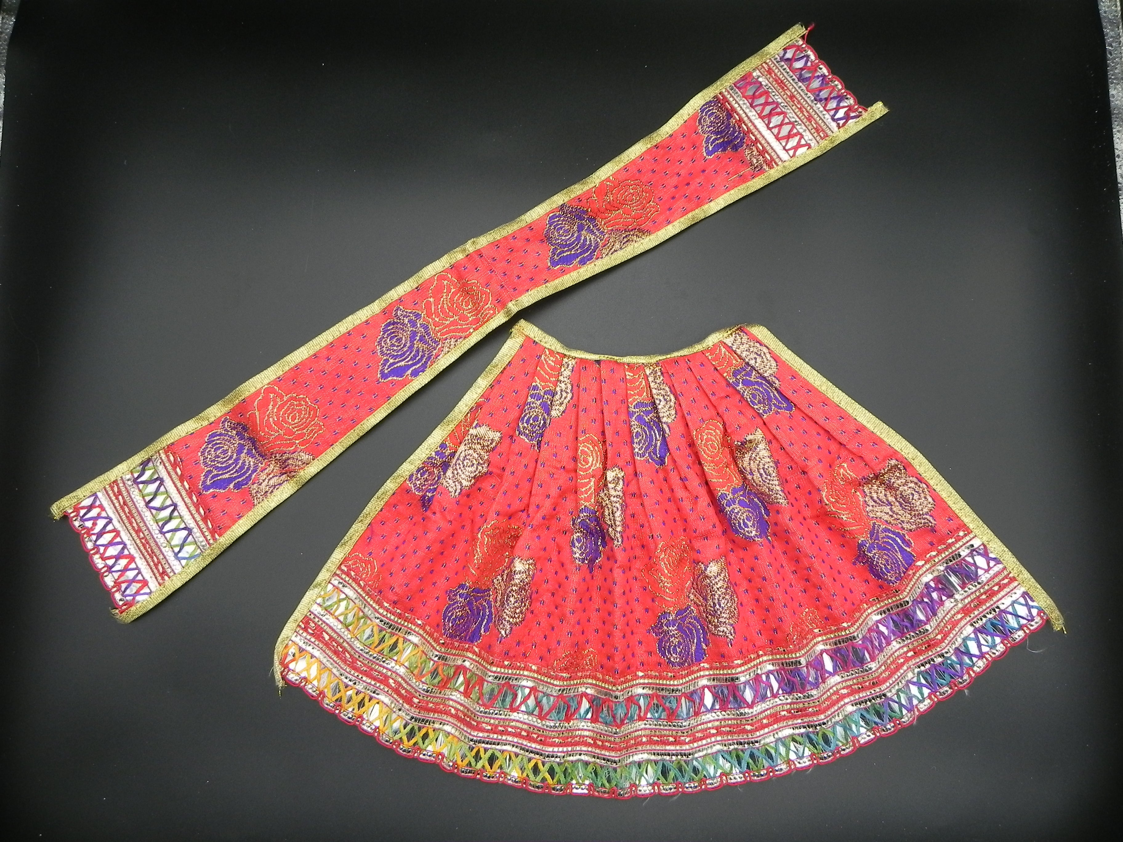 Lehanga and Patka set Height-8 inch{Rose design}